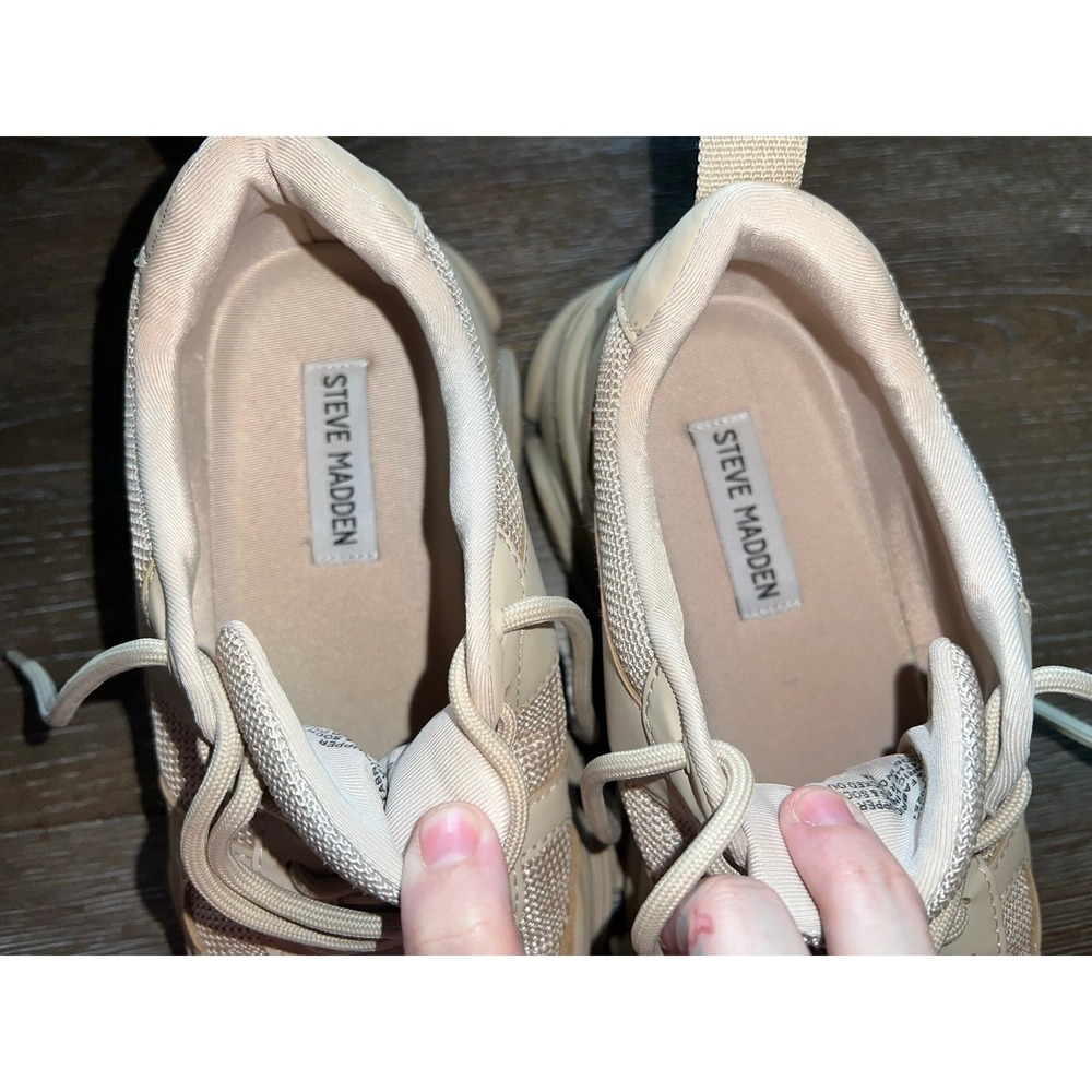Steve Madden Women's Chunky Cream and Tan Trainers Size 7.5 - Picture 11 of 11